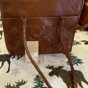Used with tags Patricia Nash Large Paris Satchel Tooled.